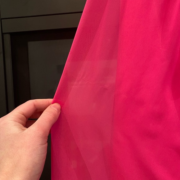 After Six Lux Chiffon hot pink bridesmaid dress - Picture 8 of 9